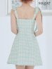 画像30: XSサイズあり【ROBE de FLEURS/ローブドフルール】肩リボン/ パステルチェック/ フロントジップ/ ツイード/ フレア/ ミニドレス/ キャバドレス[OF2]