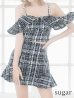 画像8: XSサイズあり【ROBE de FLEURS/ローブドフルール】フリルオフショルダー/ ツイード/ セットアップ/ Aライン/ ミニドレス/ キャバドレス[OF2]