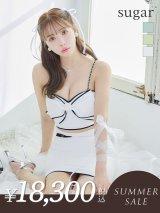 【サマーセール開催中！! 】XSサイズあり【ROBE de FLEURS/ローブドフルール】ビッグリボン/ バイカラー/ キャミソール/ タイト/ セットアップ/ ミニドレス/ キャバドレス[OF08]