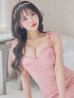 画像5: 【ROBE de FLEURS/ローブドフルール】ショルダーリボン/ ギンガムチェック/ マーメイド/ ミディアムドレス/ キャバドレス[OF2]