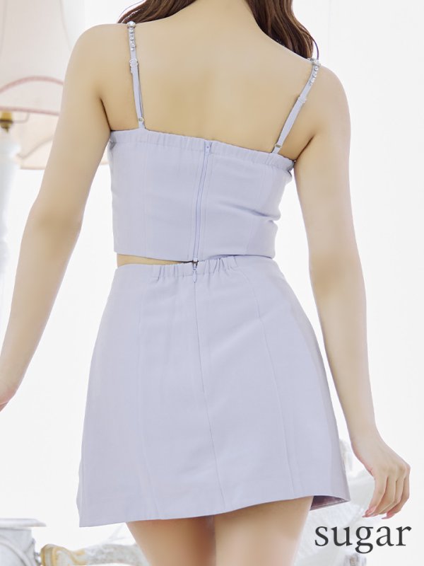 画像17: XSサイズあり【ROBE de FLEURS/ローブドフルール】バストビジュー/ ギャザー/ リッチ/ セットアップ/ ミニドレス/ キャバドレス[OF08]