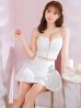 画像14: XSサイズあり【ROBE de FLEURS/ローブドフルール】バストジップ/ サイドリボン/ スパークル/ フレア/ ミニドレス/ キャバドレス[OF2]