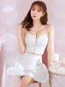 画像16: XSサイズあり【ROBE de FLEURS/ローブドフルール】バストジップ/ サイドリボン/ スパークル/ フレア/ ミニドレス/ キャバドレス[OF2]
