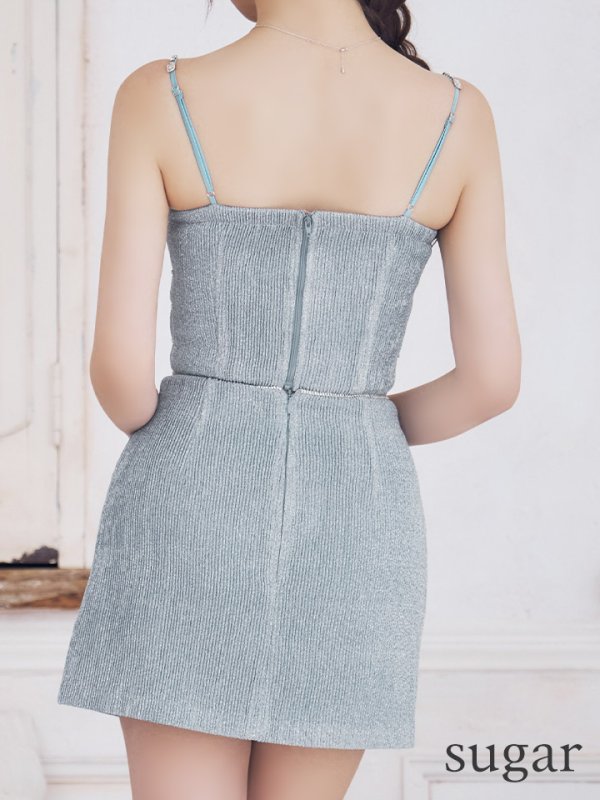 画像9: XSサイズあり【ROBE de FLEURS/ローブドフルール】スパークルラメニット/ ミニリボン/ タイト/ ミニドレス/ キャバドレス[OF08]