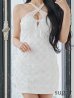 画像8: XSサイズあり【ROBE de FLEURS/ローブドフルール】サテンチュールリボン/ クロスネック/ タイト/ ミニドレス/ キャバドレス[OF2]