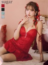 XSサイズあり【ROBE de FLEURS/ローブドフルール】リボン/ ラメニット/ バストジッパー/ フレア/ ドリーミー/ ミニドレス/ キャバドレス[OF2]