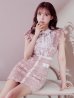 画像18: XSサイズあり【ROBE de FLEURS/ローブドフルール】襟付きリボン/ フラワーレース/ タイト/ ショートスリーブ/ ミニドレス/ キャバドレス[OF2]