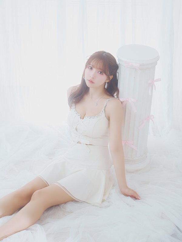 画像20: XSサイズあり【ROBE de FLEURS/ローブドフルール】センターリボン/ 2way/ フレア/ セットアップ/ ミニドレス/ キャバドレス[OF08]