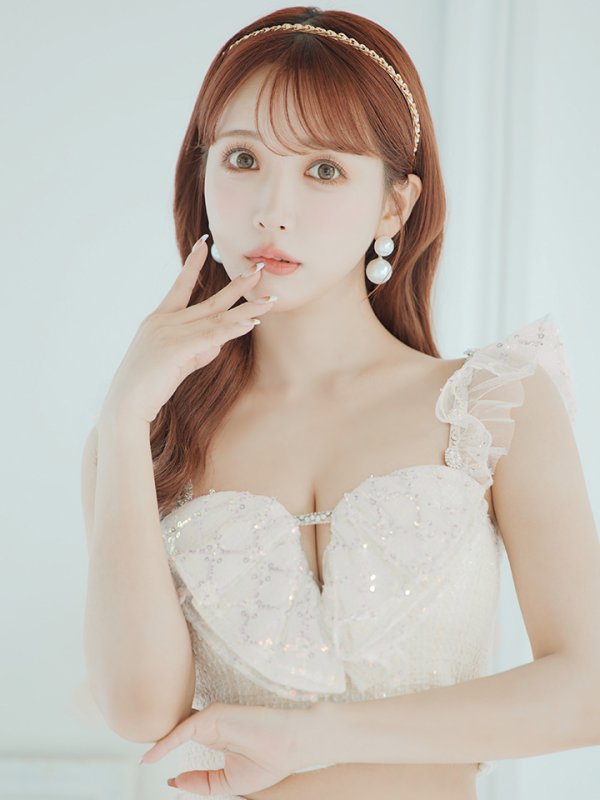 画像4: XSサイズあり【ROBE de FLEURS/ローブドフルール】セットアップ/ラメツイード/ スパンコール/ フリル/ タイト/ ミニドレス/ キャバドレス[OF08]