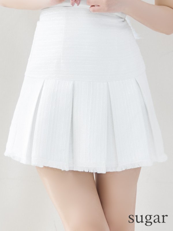 画像11: XSサイズあり【ROBE de FLEURS/ローブドフルール】ドリーミーパール/ チュールリボン/ セットアップ/ フレア/ ミニドレス/ キャバドレス[OF08]