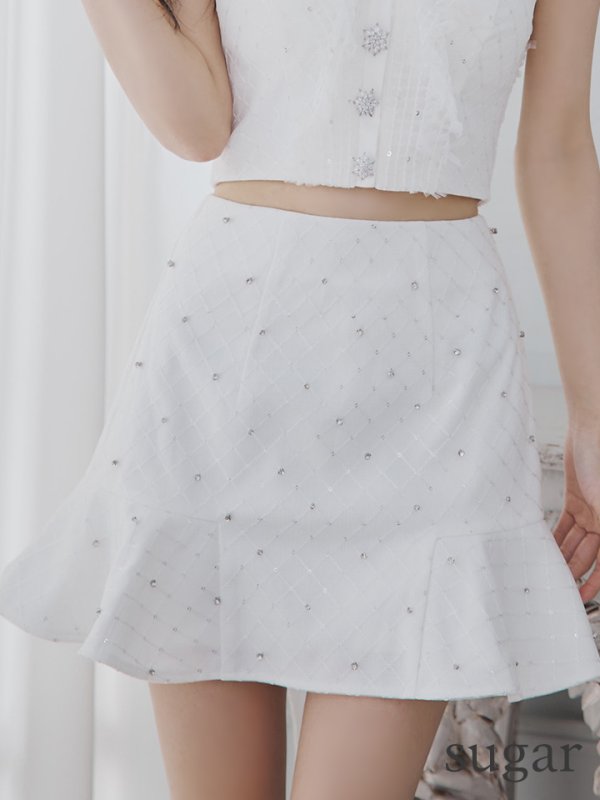 画像18: XSサイズあり【ROBE de FLEURS/ローブドフルール】ナチュラルレース/ ノースリーブ/ バックリボン/ セットアップ/ フレア/ ミニドレス/ キャバドレス[OF08]