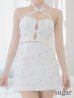 画像15: XSサイズあり【ROBE de FLEURS/ローブドフルール】トリプルリボン/ ホルターネック/ フラワーレース/ セットアップ/ フレア/ ミニドレス/ キャバドレス[OF2]