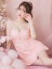 画像8: XSサイズあり【ROBE de FLEURS/ローブドフルール】肩レース/ ウエストビジュー/ スカラップレース/ フレア/ ノースリーブ/ ミニドレス/ キャバドレス[OF2]