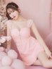 画像10: XSサイズあり【ROBE de FLEURS/ローブドフルール】肩レース/ ウエストビジュー/ スカラップレース/ フレア/ ノースリーブ/ ミニドレス/ キャバドレス[OF2]