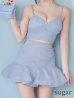 画像17: XSサイズあり【ROBE de FLEURS/ローブドフルール】シンプル/ ビジュー/ ラメニット/ フリル/ チュール/ フレア/ ミニドレス/ キャバドレス[OF2]