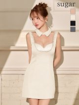 XSサイズあり【ROBE de FLEURS/ローブドフルール】ビジュー/ シアー/ チュール/ タイト/ ミニドレス/ キャバドレス[OF08]【一部予約商品/8月下旬発送予定】