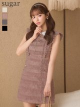 【にじほ/関西コレクション着用】XSサイズあり【ROBE de FLEURS/ローブドフルール】フリル/ スパンコール/ チュール/ ミニドレス/ キャバドレス[OF08]