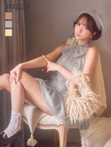 XSサイズあり【ROBE de FLEURS/ローブドフルール】ハイネック/ ウエストリボン/ フレア/ セットアップ/ ミニドレス/ キャバドレス
