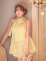 XSサイズあり【ROBE de FLEURS/ローブドフルール】ハイネック/ ウエストリボン/ フレア/ セットアップ/ ミニドレス/ キャバドレス