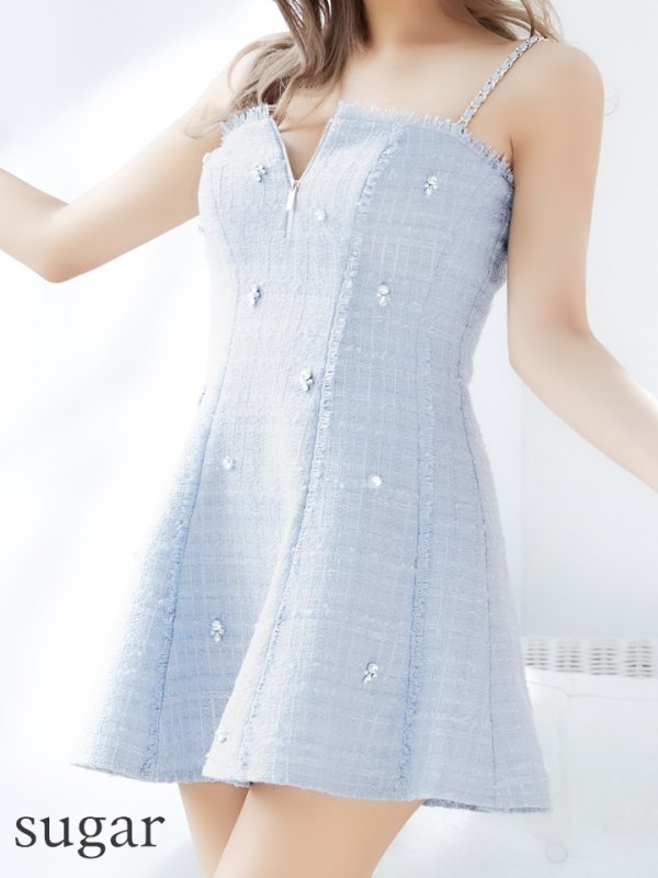 ブルー モデル:如月れい 身長:156cm 着用サイズ:Sサイズ