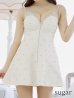 画像9: XSサイズあり【ROBE de FLEURS/ローブドフルール】ショルダービジュー/ 刺繍レース/ フロントジッパー/ フレア/ ミニドレス/ キャバドレス[OF2]