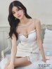 画像1: XSサイズあり【ROBE de FLEURS/ローブドフルール】ビジューライン/ リボン/ ラメ/ ガーリー/ タイト/ ミニドレス/ キャバドレス[OF2] (1)
