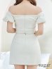 画像16: XSサイズあり【ROBE de FLEURS/ローブドフルール】 セットアップ/ オフショル/ ビジュー/ ウエストリボン/ パフスリーブ/ ツイード/ タイト/ ミニドレス/ キャバドレス[OF2]