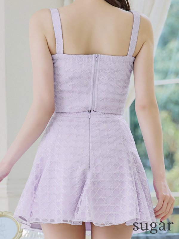 画像14: XSサイズあり【ROBE de FLEURS/ローブドフルール】センタービジューボタン/ ノースリーブ/ セットアップ/ フレア/ ミニドレス/ キャバドレス[OF08]