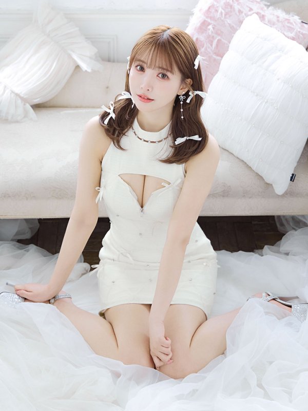 画像46: XSサイズあり【ROBE de FLEURS/ローブドフルール】バレエコアランダム/ スイート/ ミニリボン/ フレア/ ミニドレス/ キャバドレス[OF08]