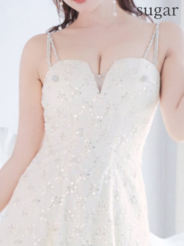 画像10: XSサイズあり【ROBE de FLEURS/ローブドフルール】バストカット/ ビジュー/ スパンコール/ サテン/ キャミソール/ フレア/ ミニドレス/ キャバドレス[OF08]