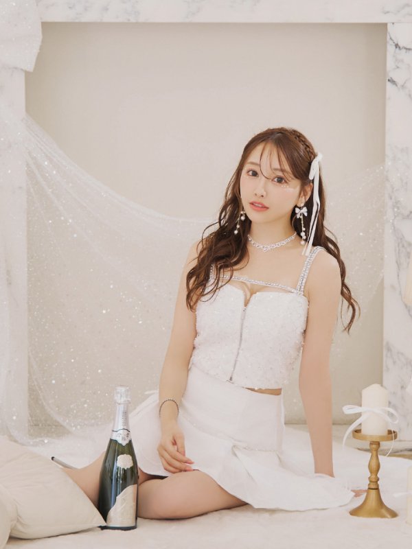 画像17: 【はんな/関西コレクション着用】XSサイズあり【ROBE de FLEURS/ローブドフルール】ラメツイード/ リボンチュール/ ドリーミー/ フレア/ ミニドレス/ キャバドレス[OF08]