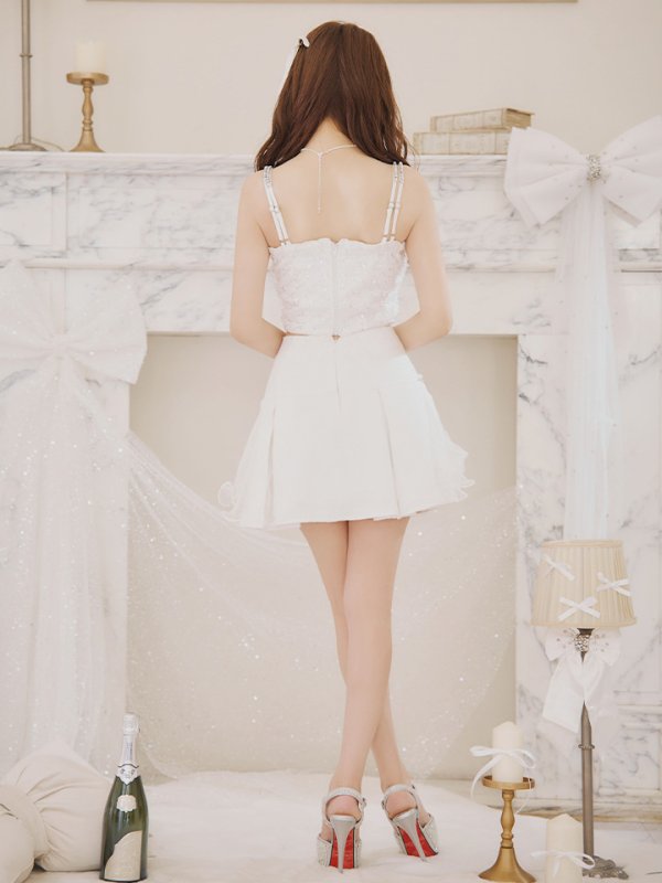 画像19: 【はんな/関西コレクション着用】XSサイズあり【ROBE de FLEURS/ローブドフルール】ラメツイード/ リボンチュール/ ドリーミー/ フレア/ ミニドレス/ キャバドレス[OF08]