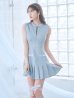画像9: XSサイズあり【ROBE de FLEURS/ローブドフルール】ノースリーブ/ バストジッパー/ スパンコール/ プリーツ/ フレア/ ミニドレス/ キャバドレス[OF2]