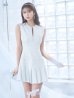 画像2: XSサイズあり【ROBE de FLEURS/ローブドフルール】ノースリーブ/ バストジッパー/ スパンコール/ プリーツ/ フレア/ ミニドレス/ キャバドレス[OF2] (2)