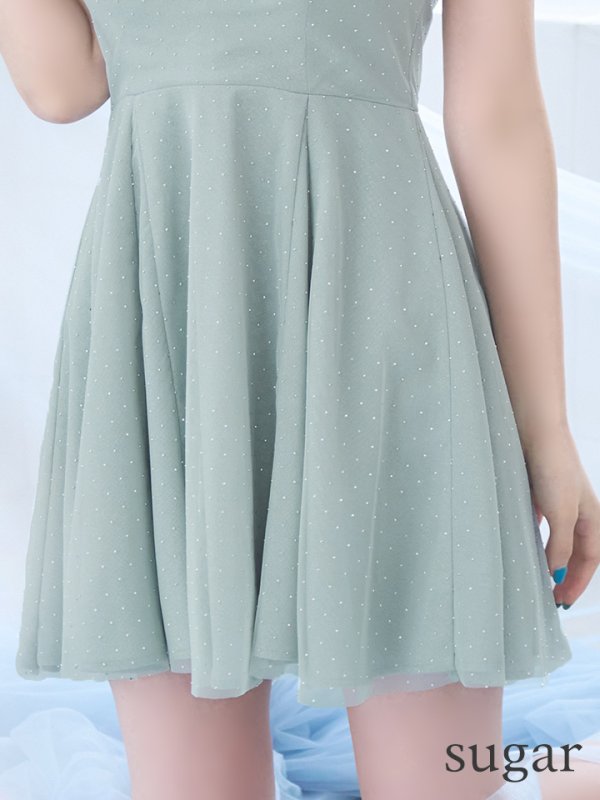 画像19: XSサイズあり【ROBE de FLEURS/ローブドフルール】ショルダーリボン/ スプリングツイード/ プリティ/ フレア/ ミニドレス/ キャバドレス[OF08]