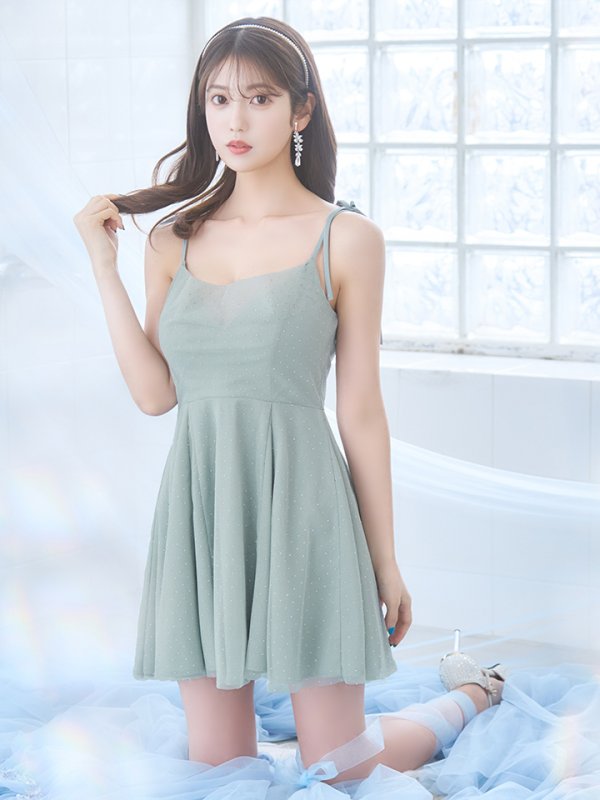 画像11: XSサイズあり【ROBE de FLEURS/ローブドフルール】ショルダーリボン/ スプリングツイード/ プリティ/ フレア/ ミニドレス/ キャバドレス[OF08]