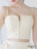 画像11: XSサイズあり【ROBE de FLEURS/ローブドフルール】 セットアップ/ キャミソール/ビジュー/ リボン/ フロントジップ/ ツイード/ フレア/ ミニドレス/ キャバドレス[OF2]