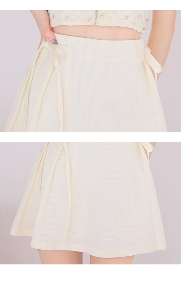 画像14: XSサイズあり【ROBE de FLEURS/ローブドフルール】 セットアップ/ キャミソール/ビジュー/ リボン/ フロントジップ/ ツイード/ フレア/ ミニドレス/ キャバドレス[OF08]