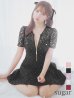 画像19: XSサイズあり【ROBE de FLEURS/ローブドフルール】シースルーレース/ ビジュー/ バストジップ/ 袖あり/ 半袖/ フレア/ ミニドレス/ キャバドレス[OF2]【一部予約商品/5月中旬発送予定】