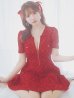 画像32: XSサイズあり【ROBE de FLEURS/ローブドフルール】シースルーレース/ ビジュー/ バストジップ/ 袖あり/ 半袖/ フレア/ ミニドレス/ キャバドレス[OF2]【一部予約商品/5月中旬発送予定】
