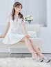 画像6: XSサイズあり【ROBE de FLEURS/ローブドフルール】シースルーレース/ ビジュー/ バストジップ/ 袖あり/ 半袖/ フレア/ ミニドレス/ キャバドレス[OF2]【一部予約商品/5月中旬発送予定】