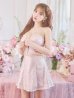 画像3: sugarコラボカラー・XSサイズあり【ROBE de FLEURS/ローブドフルール】サイドミニリボン/ スパンコール/ グロウ/ セットアップ/ フレア/ ミニドレス/ キャバドレス[OF2]