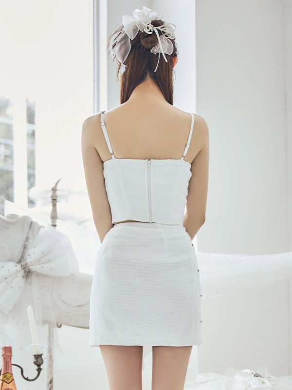 画像14: 【NENE/関西コレクション着用】sugarコラボカラー・XSサイズあり【ROBE de FLEURS/ローブドフルール】ビジューリボンライン/ スパーク/ セットアップ/ タイト/ ミニドレス/ キャバドレス[OF08]