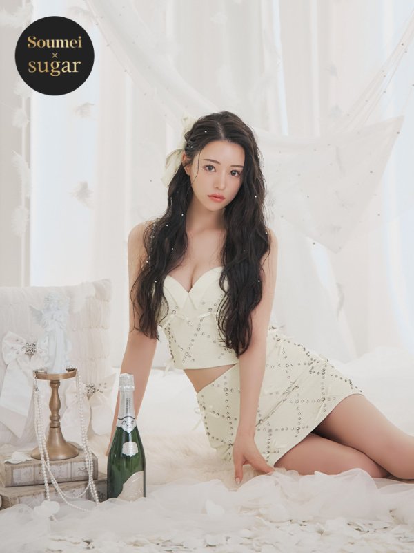 画像7: 【るな/関西コレクション着用】XSサイズあり【ROBE de FLEURS/ローブドフルール】サテンリボン/ ビジュー/ ガーリー/ セットアップ/ タイト/ ミニドレス/ キャバドレス[OF08]