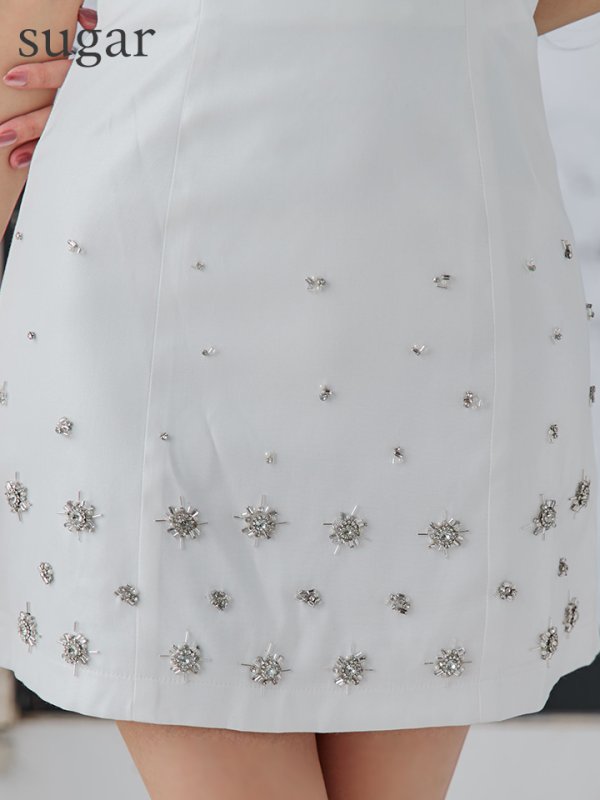 画像10: XSサイズあり【ROBE de FLEURS/ローブドフルール】サテンチュールリボン/ クロスネック/ タイト/ ミニドレス/ キャバドレス[OF08]