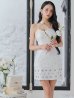 画像12: XSサイズあり【ROBE de FLEURS/ローブドフルール】サテンチュールリボン/ クロスネック/ タイト/ ミニドレス/ キャバドレス[OF2]