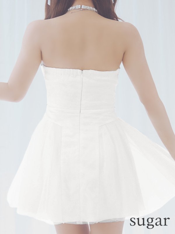 画像9: XSサイズあり【ROBE de FLEURS/ローブドフルール】バレエコア/ ラメチュール/ ビジュー/ フレア/ ミニドレス/ キャバドレス[OF08]