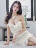画像11: XSサイズあり【ROBE de FLEURS/ローブドフルール】ローズクロスネック/ サテン/ フリル/ タイト/ セットアップ/ ミニドレス/ キャバドレス[OF2]