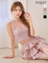 【予約商品/1月下旬発送予定】XSサイズあり【ROBE de FLEURS/ローブドフルール】ストーン/ ワンショル/ ティアード/ ツーピース/ フレア/ ミニドレス/ キャバドレス[OF08]