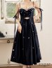 画像8: XSサイズあり【ROBE de FLEURS/ローブドフルール】サテン/ ビジュー/ フレア/ ミディアムドレス/ キャバドレス[OF2]